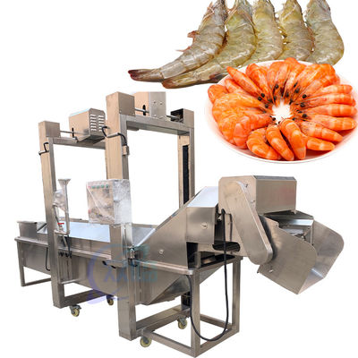 Seafood processing factory continuous shrimp steaming machine steaming fish