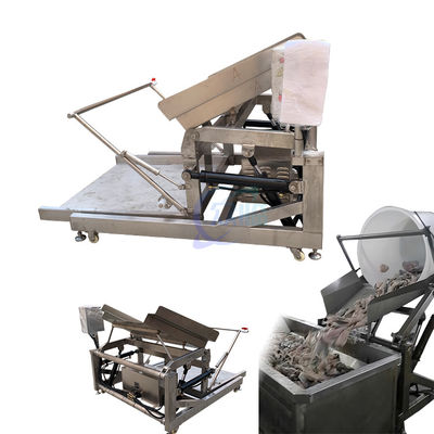 Seafood Shrimp Processing Thermal Insulation Plastic Bucket Lifting Platform Pouring Machine Shrimp Production Line