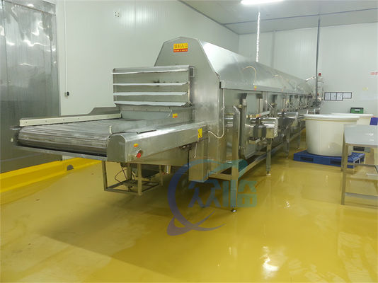 Seafood shrimp processing tunnel conveyor belt blanching machine Steam boiler machine for cooked shrimp processing