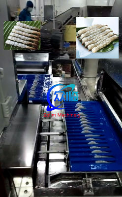 100 Pcs Tray Automatic NOBASHI Machine And Tempura Shrimp Stretching Machine