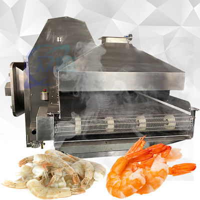 Harga yang bagus 18.2KW Tunnel Shrimp Cooking Machine Stabil 11000x2200x2000mm on line
