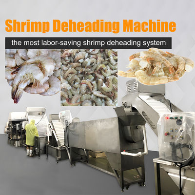 Harga yang bagus Smart Shrimp Head Removal Screening Machine untuk Pabrik Pengolahan Makanan Laut Mesin Pemotong Kepala Udang Efisien on line
