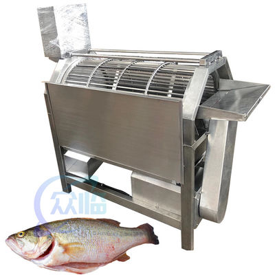 Mesin penghapus sisik ikan jenis drum otomatis listrik Peralatan pengolahan makanan laut stainless steel