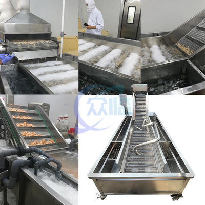 Harga yang bagus Udang uap blanching mesin pendingin sirkulasi air Udang air pendingin mesin on line