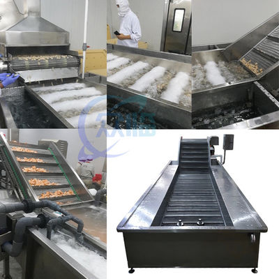 Harga yang bagus Mesin pendingin air es udang panas dimasak Udang mesin pembersih air dingin on line