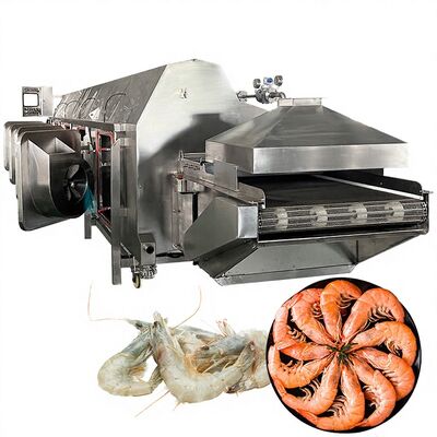 Harga yang bagus 700-1000KG/H Otomatis Udang Cooker Stabil Seafood Tunnel Mesin Memasak Udang Air Cooker Otomatis Blanching Mesin on line