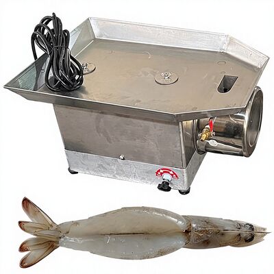 Harga yang bagus 0.12KW Stable Shrimp Cutting Machine Multi Function 510x400x300mm Shrimp EZ Peeling Machine High Speed Shrimp Cutter on line