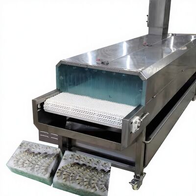 Harga yang bagus Mesin Depanning Otomatis CE untuk Pengolahan Makanan Laut Udang Ikan Beku 380V 50Hz Pemisah Baki Otomatis on line