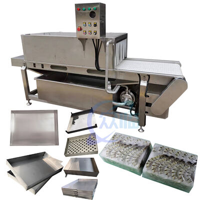 Harga yang bagus Zolim Stainless Steel 304 Mesin depanning otomatis untuk pengolahan makanan beku Penyemprotan air daur ulang 500-600kg/H Kapasitas on line