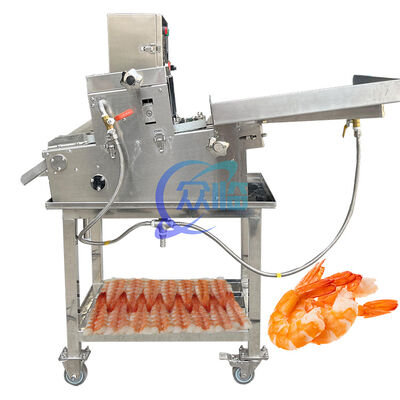 Harga yang bagus 60-80pcs/Menit Mesin Pemotong Sushi Udang Dimasak Pemotong Perut Udang Sushi on line