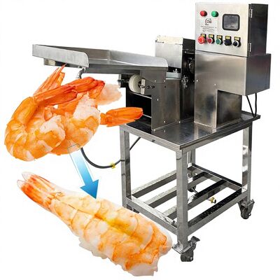 Harga yang bagus Mesin Pemotong Udang Sushi untuk Makanan Laut dan Pemotong Perut Udang 0,4KW Mesin Pemotong Punggung Udang 50-70 Buah/Menit Pemotong Sushi EBI on line