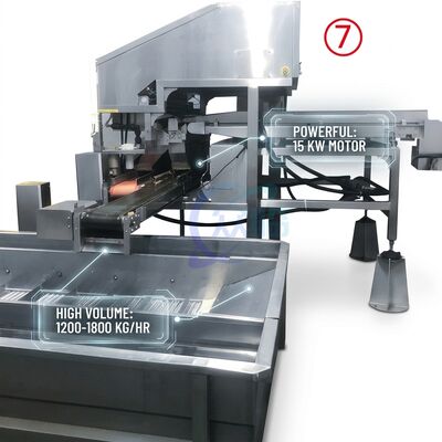 Harga yang bagus Durable Shrimp Processing Machine Hygienic SUS304 800-1000KG 9.0KW 220V For Food Processing Factory on line