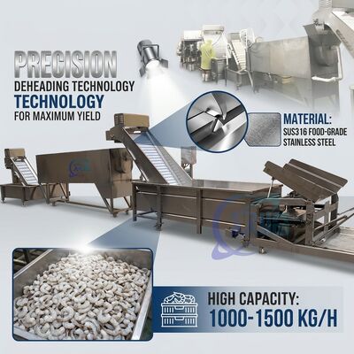 Harga yang bagus Compact Shrimp Head Separation Machine SUS304 1500-2000KG 0.8KW 440V For Commercial Kitchen on line