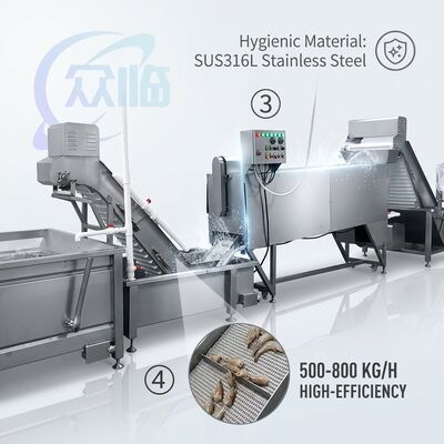 Harga yang bagus Energy Saving Shrimp Deheading Sorting Machine SUS304 Stainless Steel 1200-1800KG 7.5KW 380V on line