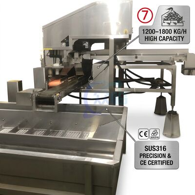 Harga yang bagus Long Life Automatic Shrimp Deheading System SUS316L 2000-2500KG 3.0KW 415V For Catering Factory on line