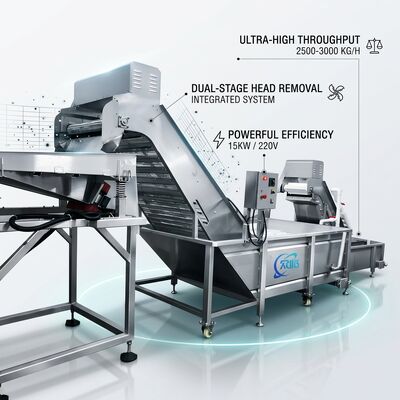 Harga yang bagus Precision Shrimp Head Screening Machine Anti Corrosive SUS316 800-1000KG 2.2KW 380V on line