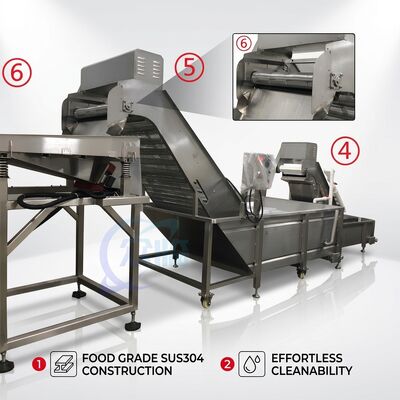 Harga yang bagus Robust Shrimp Processing Machine Hygienic SUS304 1000-1500KG 5.5KW 220V For Frozen Food Factory on line