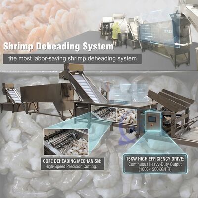 Harga yang bagus Factory Direct Shrimp Head Removal System 316L Stainless Steel 800-1000KG 0.8KW 220V on line