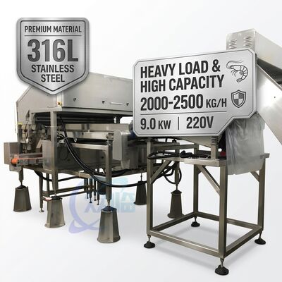 Harga yang bagus Commercial Shrimp Deheading Machine SUS304 800-1000KG 11.7KW 380V For Seafood Factory on line